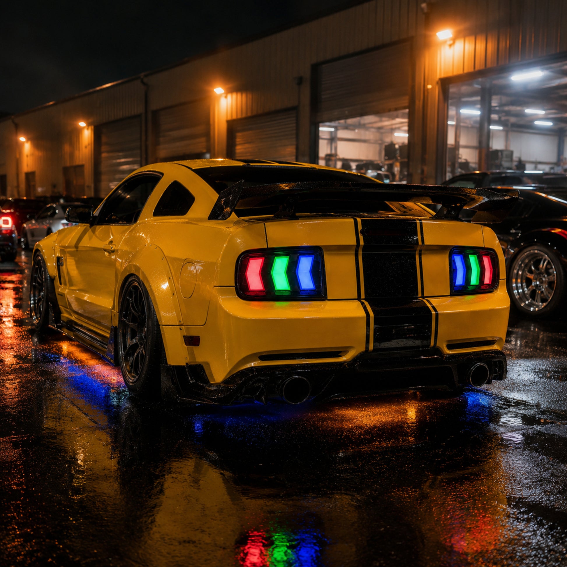 2005-2009 Ford Mustang Sequential LED Tail Lights — sequential LED car meet02 - T-MUS05-RGB
