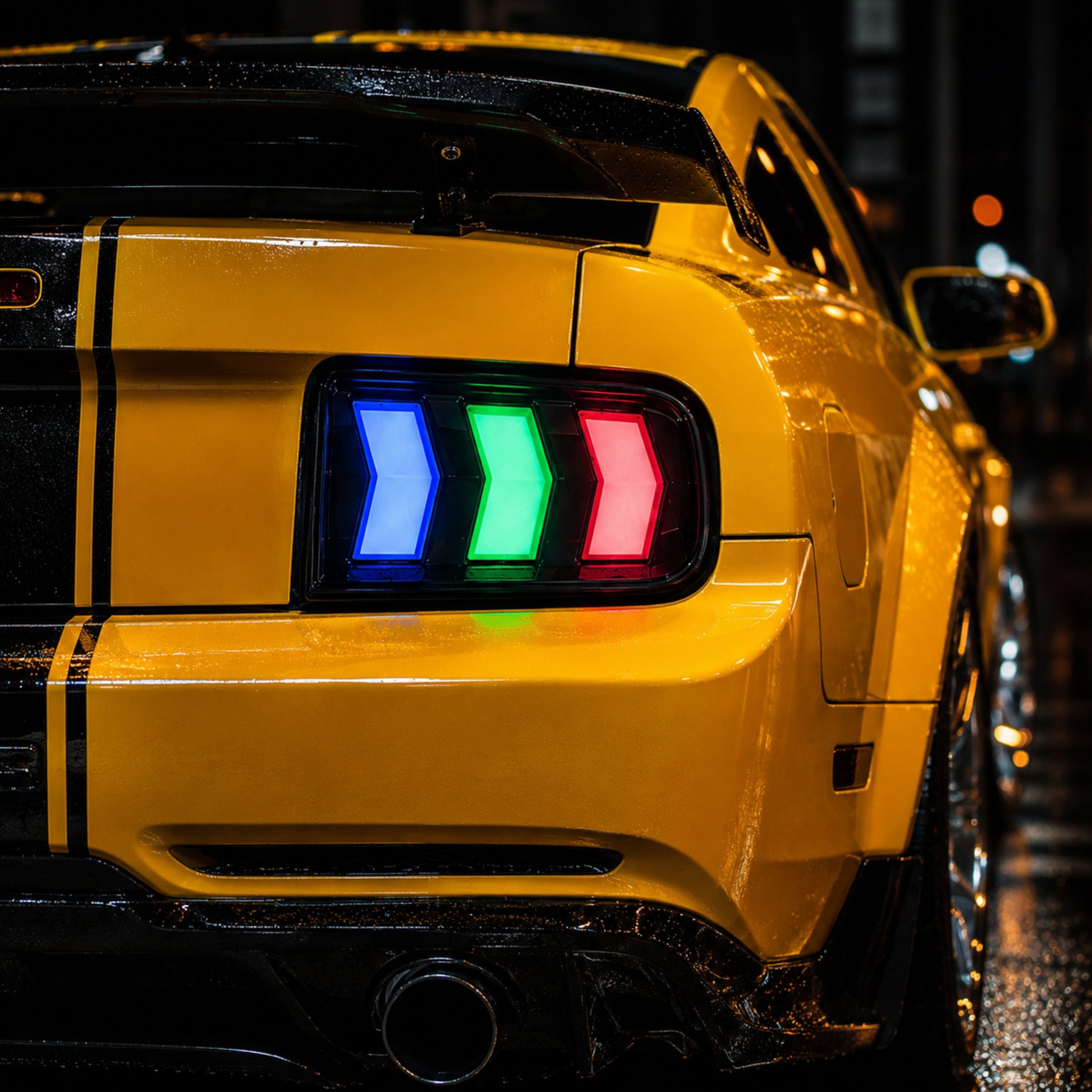 2005-2009 Ford Mustang Sequential LED Tail Lights — t mus05 rgbshelby style tail light detail - T-MUS05-RGB