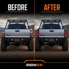 2005-2015 Toyota Tacoma 2nd Gen Sequential LED Tail Lights — smoke red comparison — T-TAC05