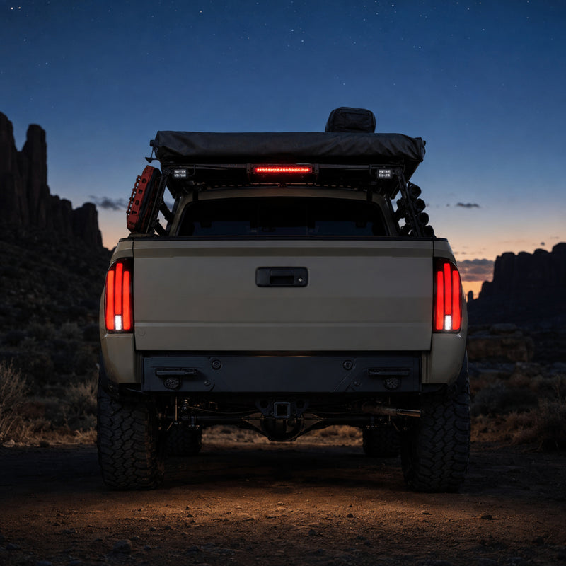 2005-2015 Toyota Tacoma 2nd Gen Sequential LED Tail Lights — smoke red scene — T-TAC05