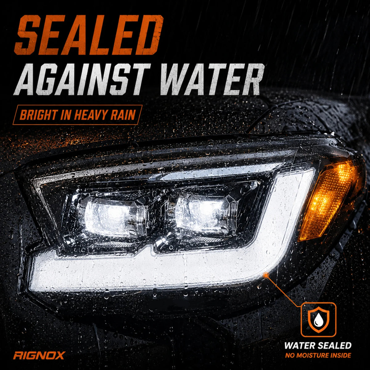 2006-2009 Toyota 4Runner LED Dual Projector Headlights — waterproof in rain — H-4RN06-BK