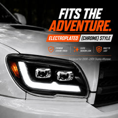 2006-2009 Toyota 4Runner LED Dual Projector Headlights — fit the adventure — H-4RN06-CH