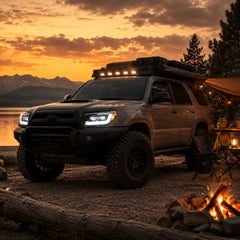 2006-2009 Toyota 4Runner LED Dual Projector Headlights — black trim sequential turn signal camping dusk - H-4RN06-BK