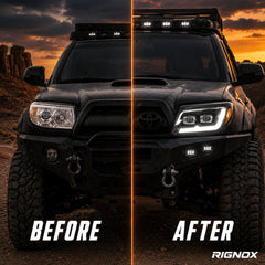 2006-2009 Toyota 4Runner LED Dual Projector Headlights — electroplated sequential turn signal before after13 - H-4RN06-CH