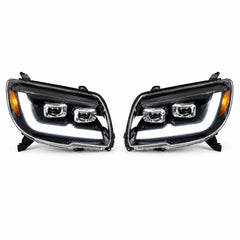 2006-2009 Toyota 4Runner LED Dual Projector Headlights — electroplated sequential turn signal white background01 - H-4RN06-CH