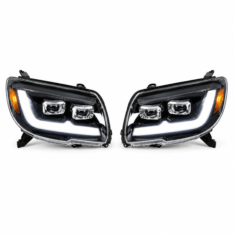 2006-2009 Toyota 4Runner LED Dual Projector Headlights — electroplated sequential turn signal white background01 - H-4RN06-CH