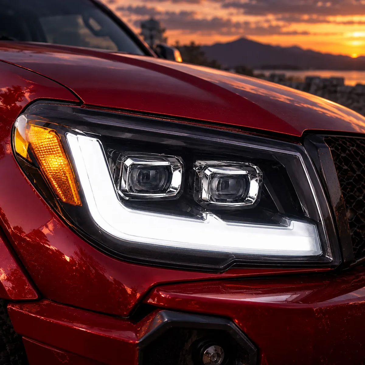 2006-2009 Toyota 4Runner LED Dual Projector Headlights — close-up details — H-4RN06-CH