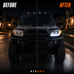 2006-2009 Toyota 4Runner LED Dual Projector Headlights — LED before after - H-4RN06-BK