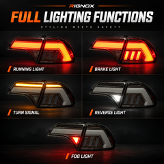 2006-2011 Honda Civic 8th Gen Sedan Sequential LED Tail Lights Assembly — full LED lighting functions — T-CIV8-EF-CW