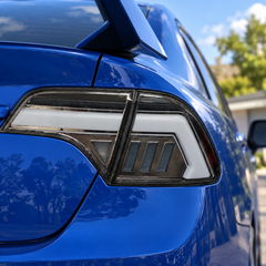 2006-2011 Honda Civic 8th Gen Sedan Sequential LED Tail Lights Assembly — lights-off installed close-up — T-CIV8-EF-CW