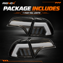 2006-2011 Honda Civic 8th Gen Sedan Sequential LED Tail Lights Assembly — package includes one pair — T-CIV8-EF-CW
