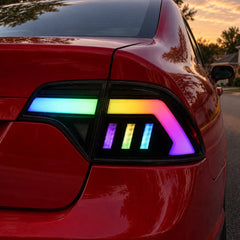 2006-2011 Honda Civic 8th Gen Sedan Sequential LED Tail Lights — lights-on close-up — T-CIV8-RGB