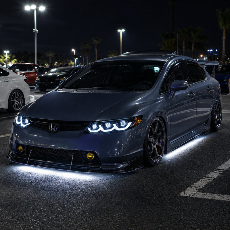 2006-2011 Honda Civic 8th Gen Sedan LED Multi Projector Headlights — clear white amber scene07 - H-CIV8-3P