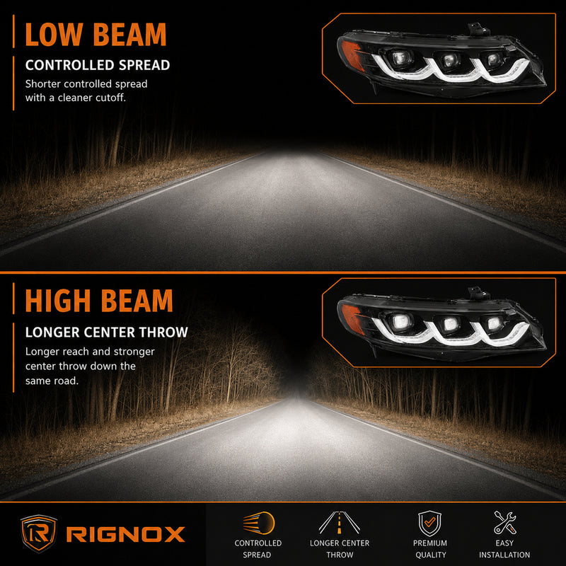 2006-2011 Honda Civic 8th Gen Sedan LED Multi Projector Headlights — clear white amber supplement15 - H-CIV8-3P