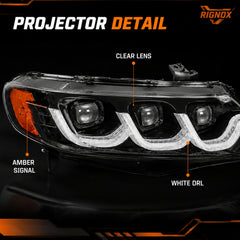 2006-2011 Honda Civic 8th Gen Sedan LED Multi Projector Headlights — clear white amber supplement16 - H-CIV8-3P