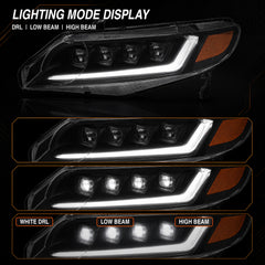 2006-2011 Honda Civic 8th Gen Sedan LED Multi Projector Headlights — clear white amber supplement01 - H-CIV8-4P
