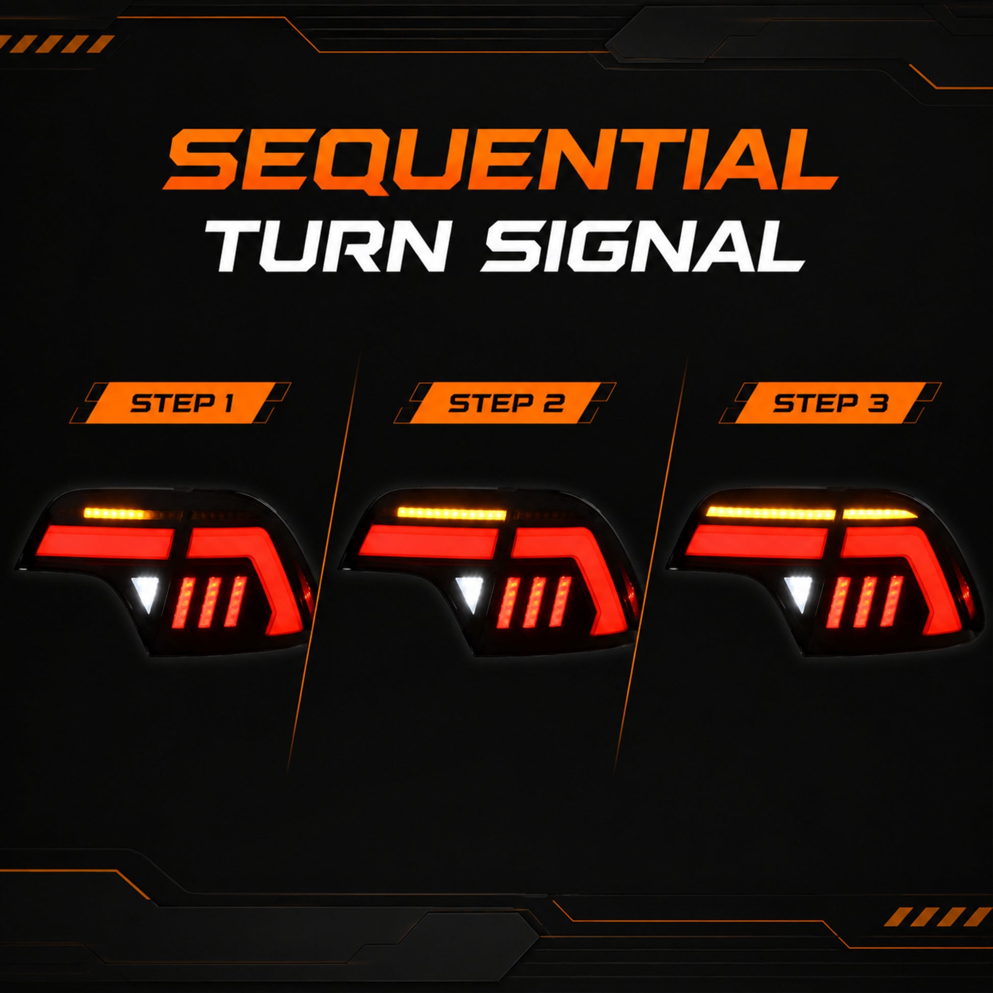 2006-2011 Honda Civic 8th Gen Sedan Sequential LED Tail Lights — smoke red halo sequential turn13 — T-CIV8