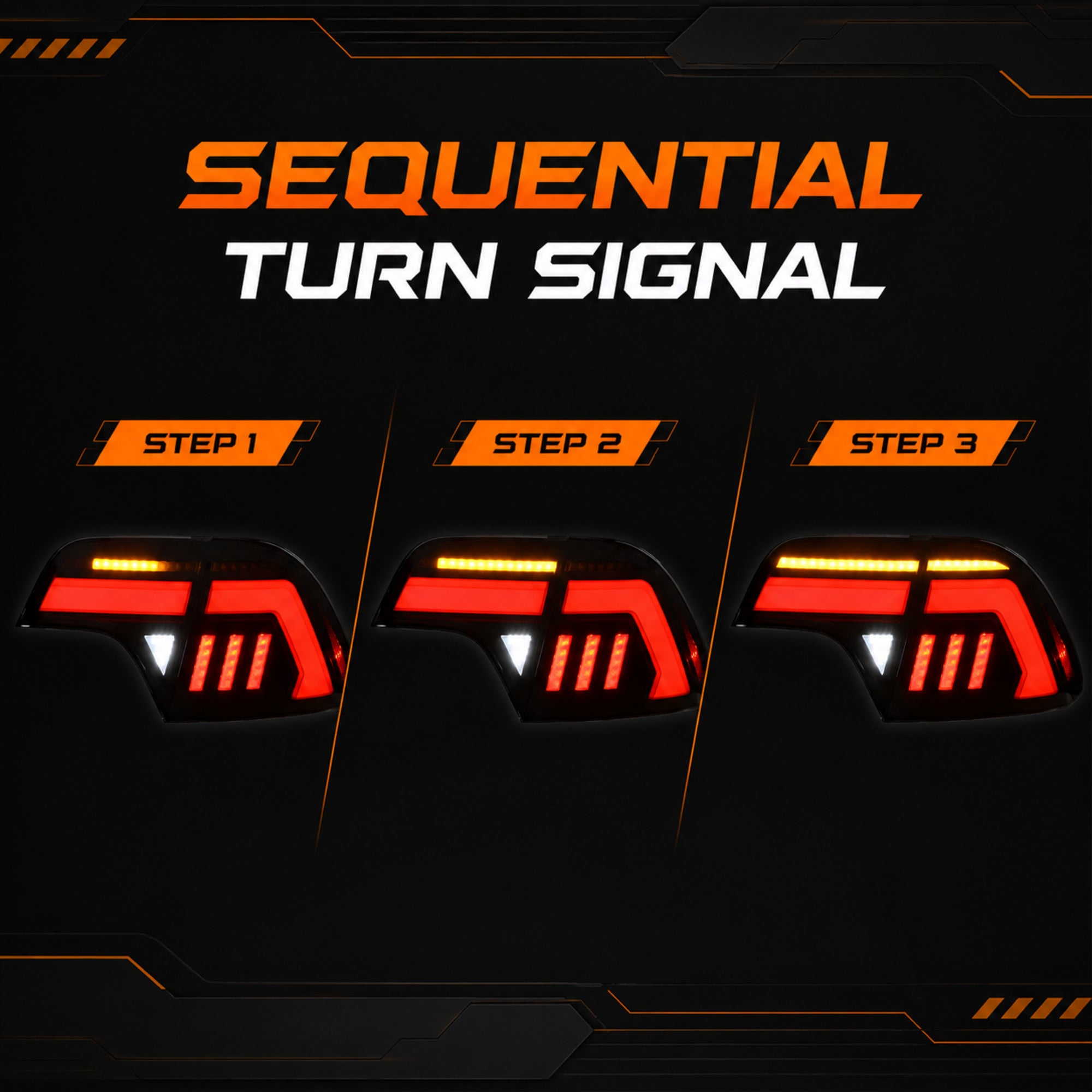 2006-2011 Honda Civic 8th Gen Sedan Sequential LED Tail Lights — smoke red halo sequential turn13 — T-CIV8