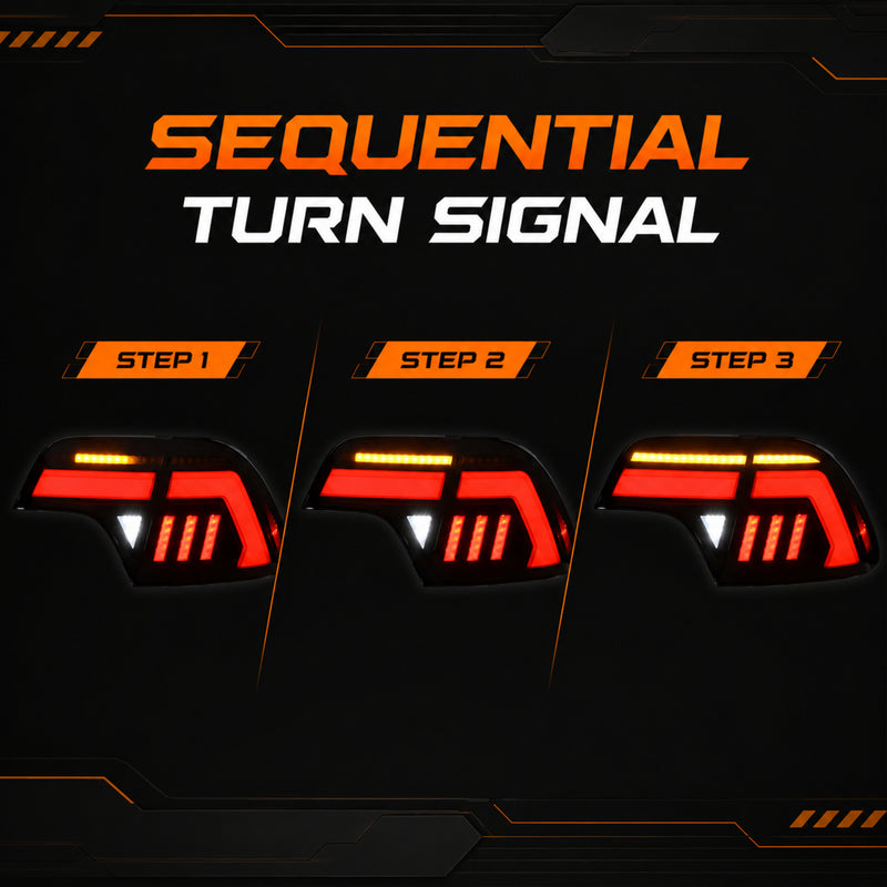 2006-2011 Honda Civic 8th Gen Sedan Sequential LED Tail Lights — smoke red halo sequential turn13 — T-CIV8