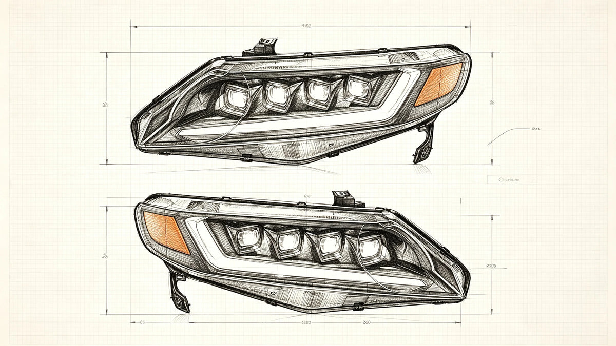 2006-2011 Honda Civic 8th Gen Sedan LED Multi Projector Headlights Assembly
