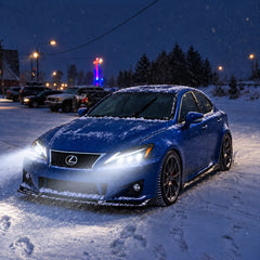2006-2013 Lexus IS250 / IS350 / IS-F LED Triple Projector Headlights Assembly — Pair — night beam performance — H-IS06-DB