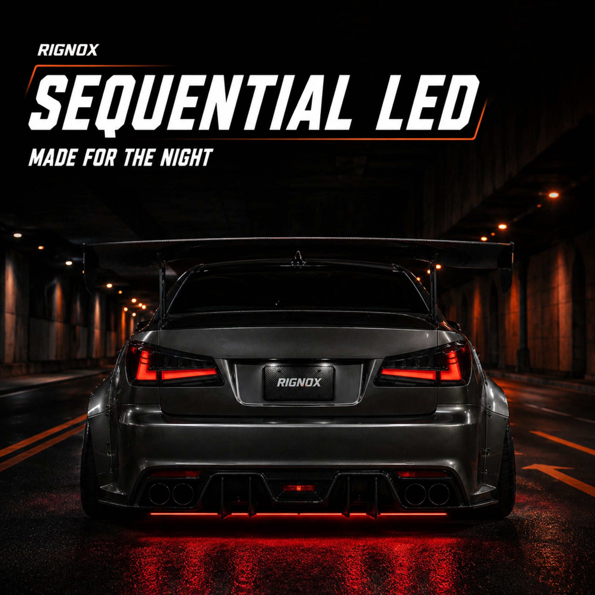 2006-2013 Lexus IS250 / IS350 / IS F Sequential LED Tail Lights — sequential LED text scene - T-IS06-SR