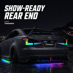 2006-2013 Lexus IS250 / IS350 / IS F Sequential LED Tail Lights — sequential RGB installed night04 - T-IS06-SRGB