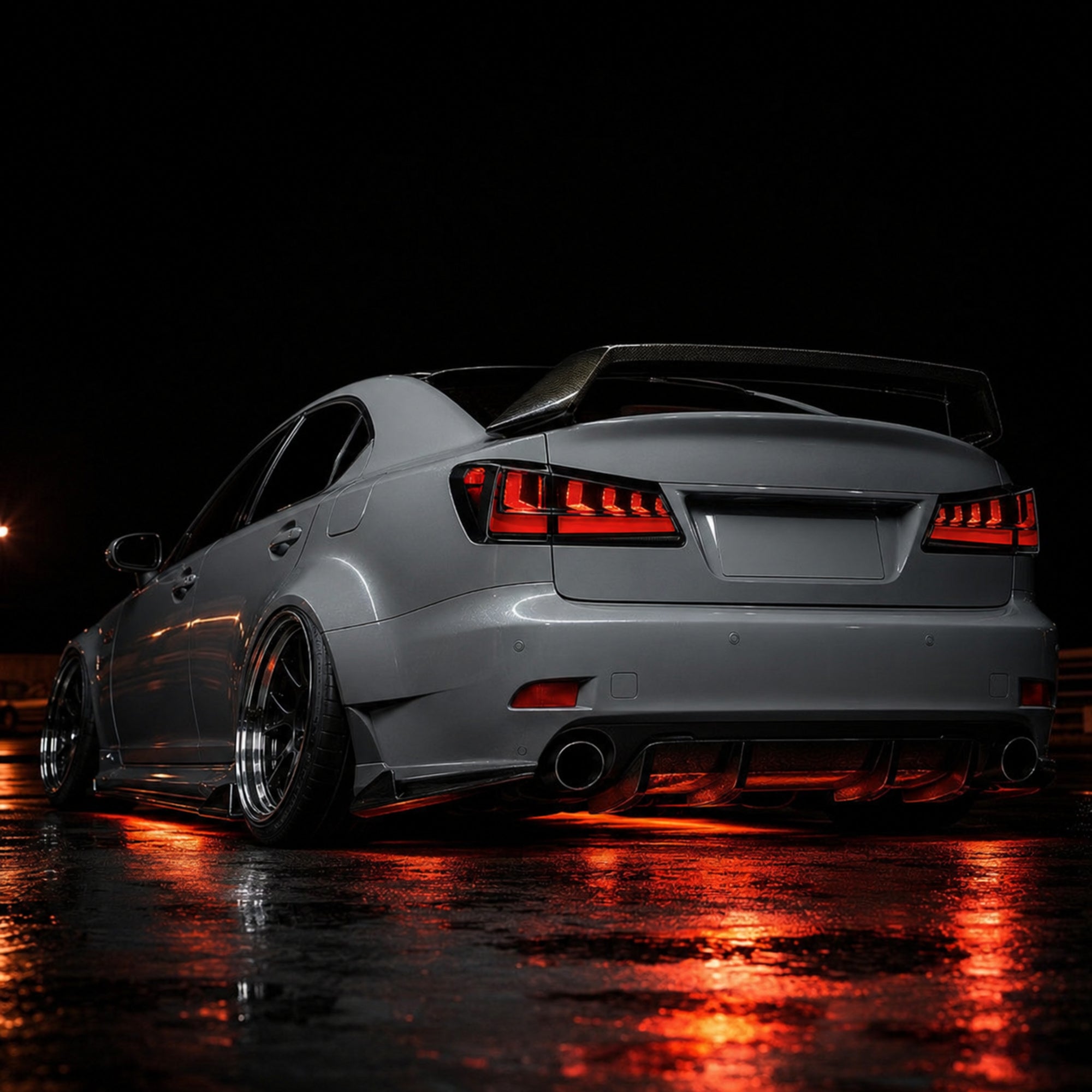 2006-2013 Lexus IS250 / IS350 / IS F Sequential LED Tail Lights — smoke sequential RGB low angle rear - T-IS06-SR
