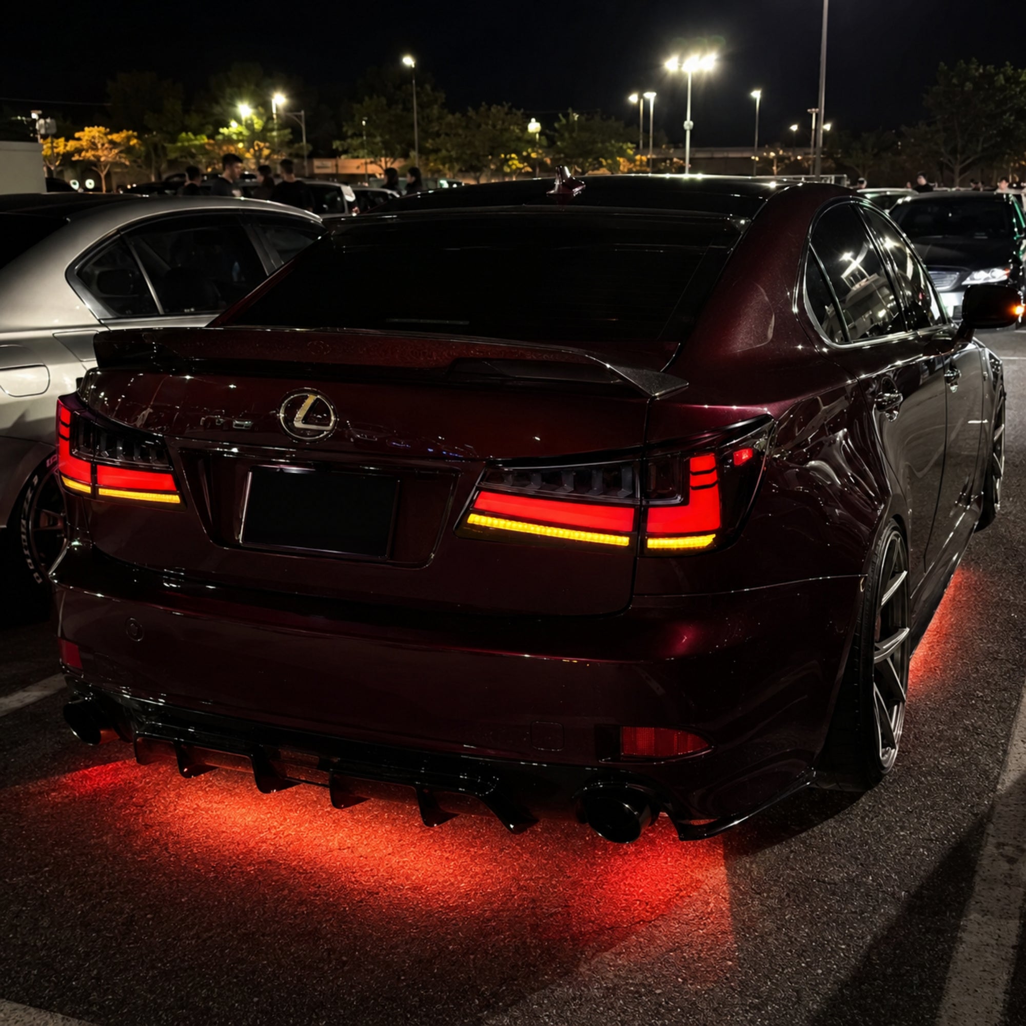 2006-2013 Lexus IS250 / IS350 / IS F Sequential LED Tail Lights — smoked amber turn signal car meet - T-IS06-SR