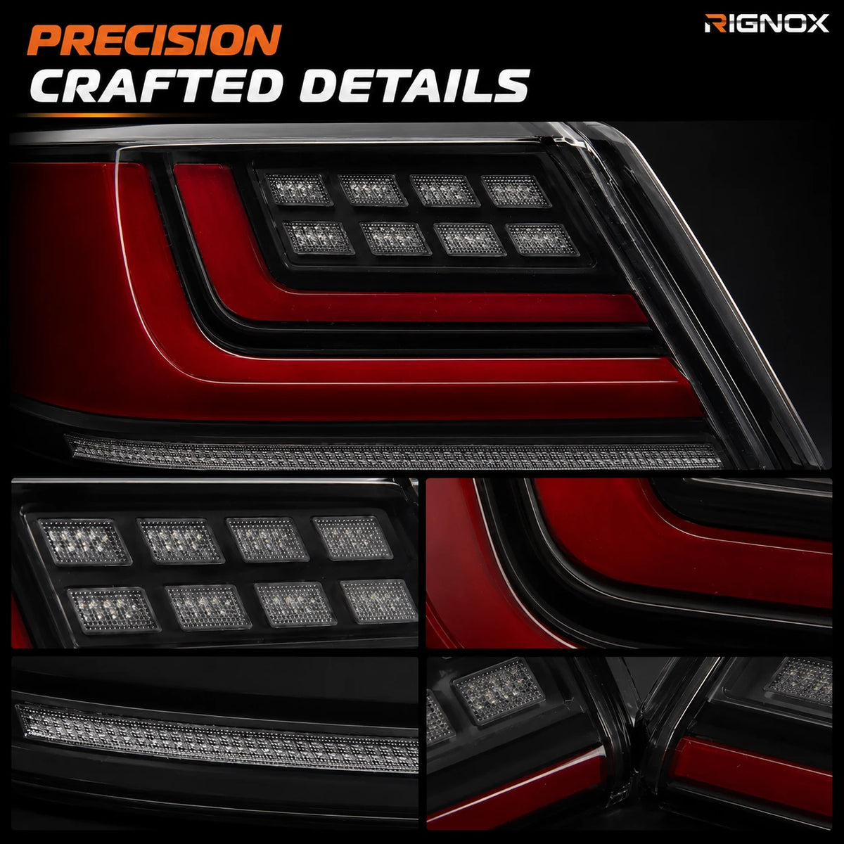 2007-2011 Toyota Camry XV40 Sequential LED Tail Lights Assembly — light-off details — T-CAM07-DL-SR