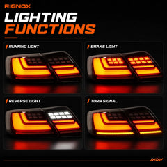 2007-2011 Toyota Camry XV40 Sequential LED Tail Lights Assembly — lighting functions — T-CAM07-DL-SW