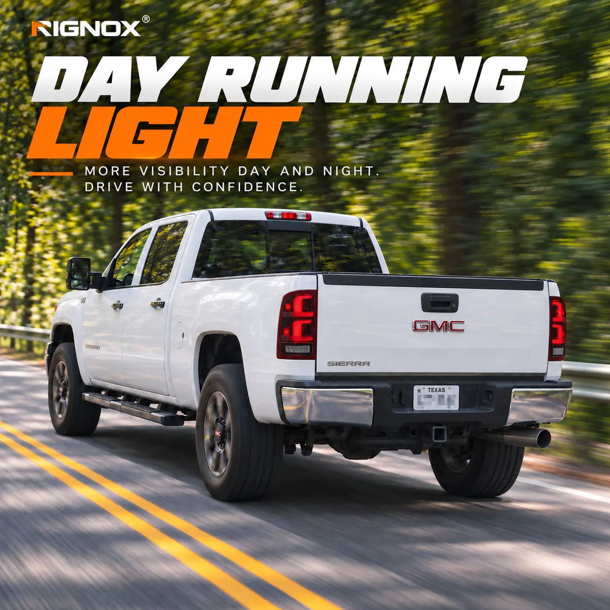 2007-2013 GMC Sierra 1500 & 2007-2014 Sierra 2500HD/3500HD (GMT900) LED Tail Lights Assembly — Pair — Daytime Driving Visibility — T-SRA07-SR