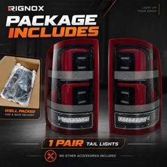 2007-2013 GMC Sierra 1500 & 2007-2014 Sierra 2500HD/3500HD (GMT900) LED Tail Lights Assembly — Pair — Package Includes One Pair — T-SRA07-SR
