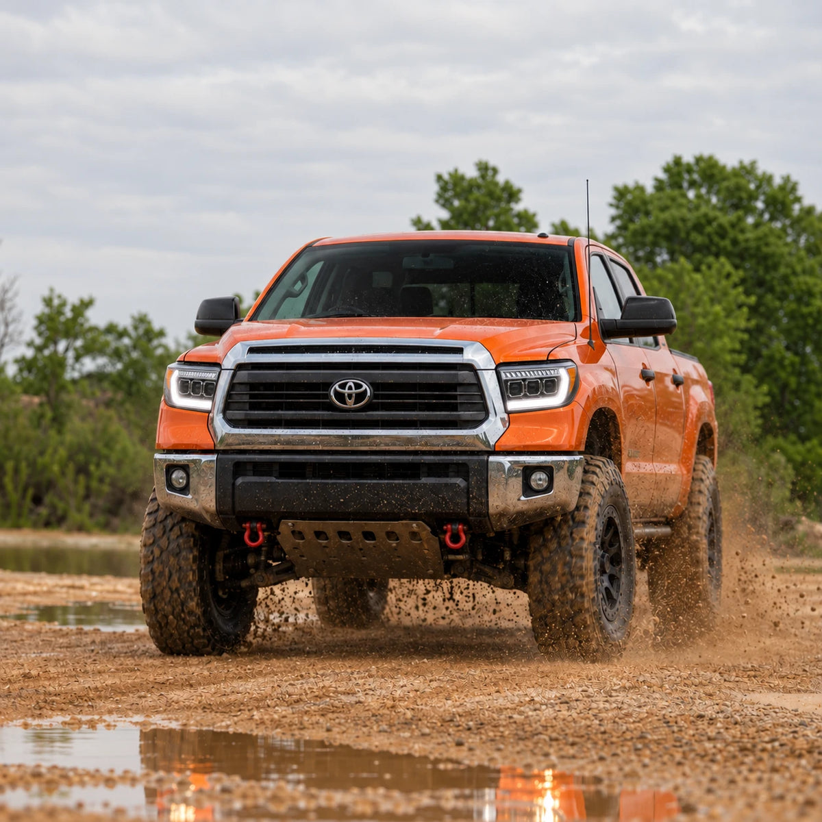2007-2013 Toyota Tundra & 2008-2017 Sequoia LED Triple Projector Headlights — daytime running installed view — H-TUN07-3P