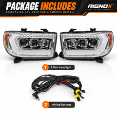 2007-2013 Toyota Tundra & 2008-2017 Sequoia LED Triple Projector Headlights — package includes — H-TUN07-3P