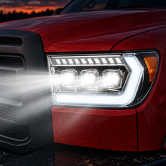 2007-2013 Toyota Tundra LED Triple Projector Headlights — close-up light — H-TUN07-3P