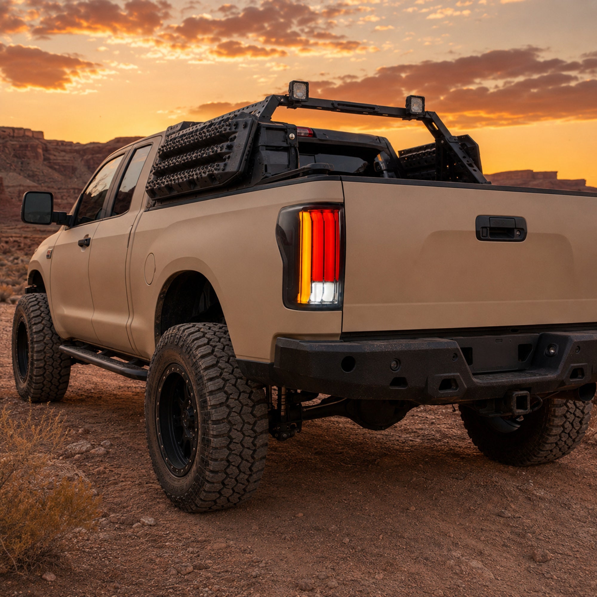 2007-2013 Toyota Tundra Sequential LED Tail Lights — smoked scene01