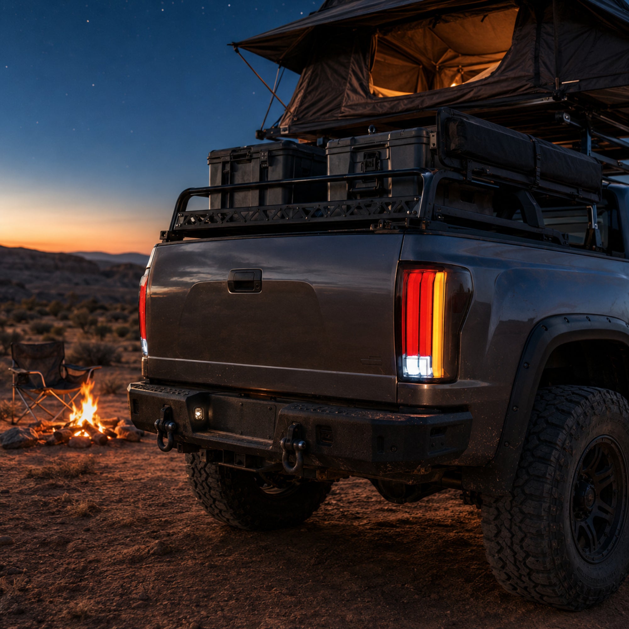 2007-2013 Toyota Tundra Sequential LED Tail Lights — smoked scene04