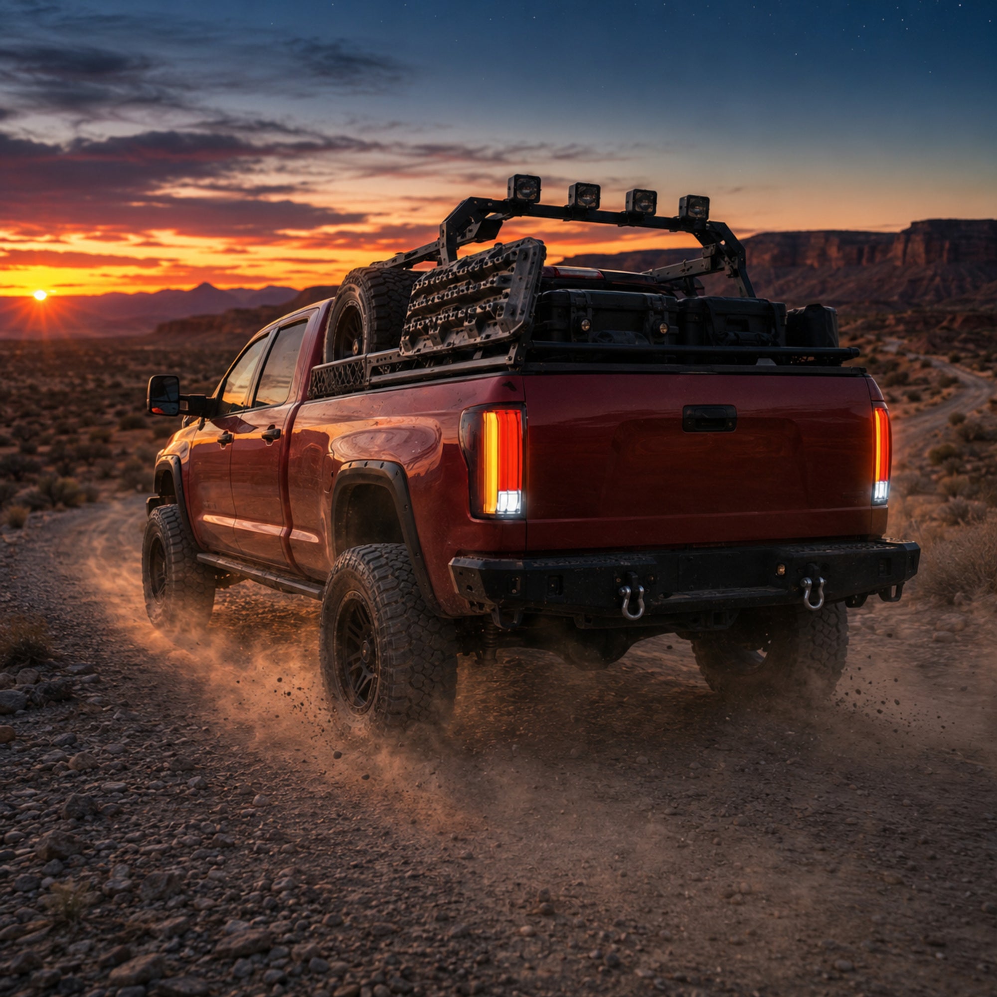 2007-2013 Toyota Tundra Sequential LED Tail Lights — smoked scene08