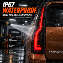 2007-2014 GMC Yukon & Cadillac Escalade LED Tail Lights Assembly — IP67 waterproof high-pressure water test — T-YUK07-SR