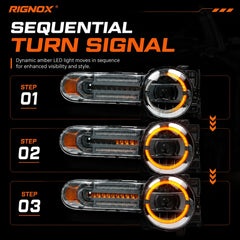 2007-2014 Toyota FJ Cruiser LED Projector Headlights — sequential turn signal — H-FJ07