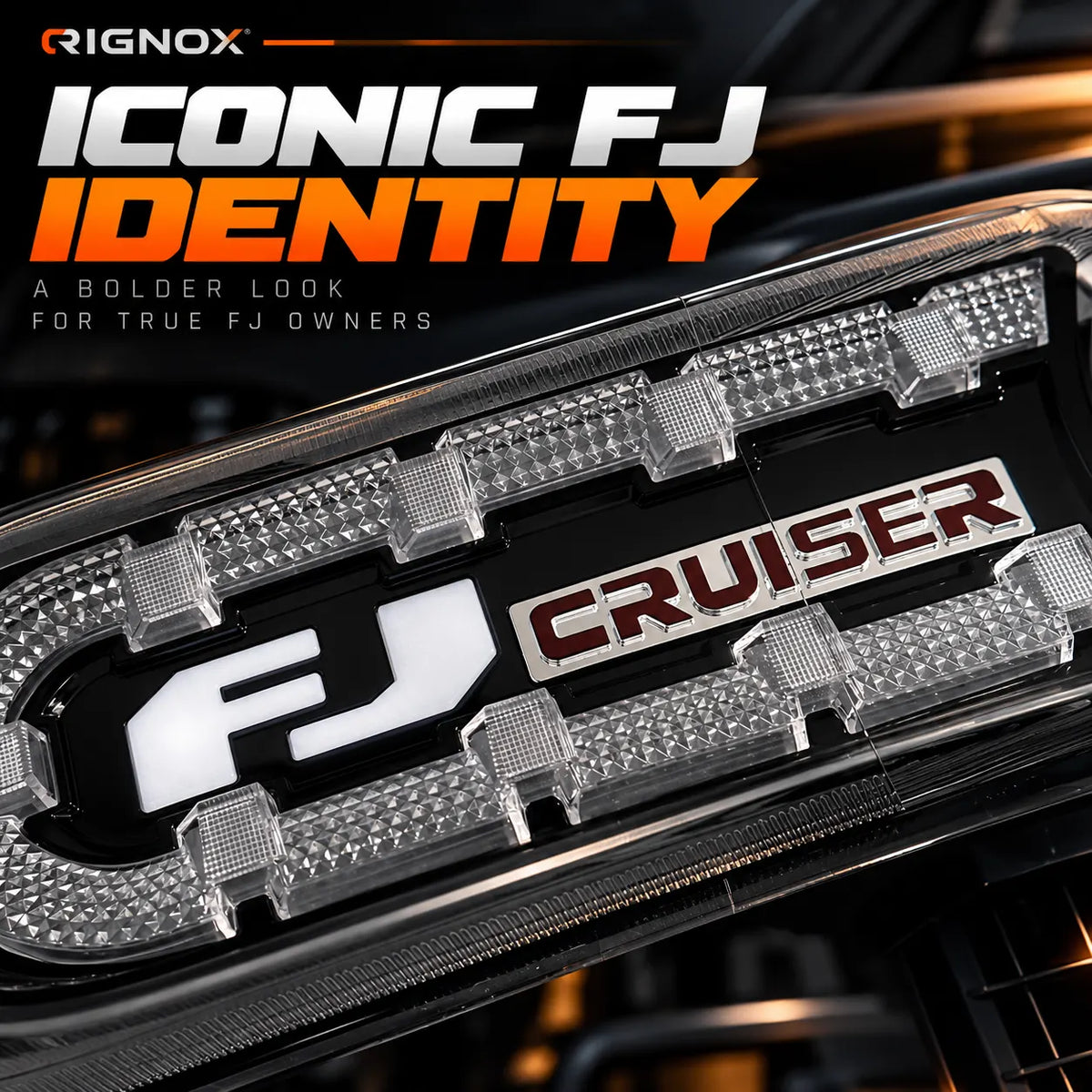 2007-2014 Toyota FJ Cruiser LED Projector Headlights Assembly — Pair — FJ Identity Detail — H-FJ07-SB