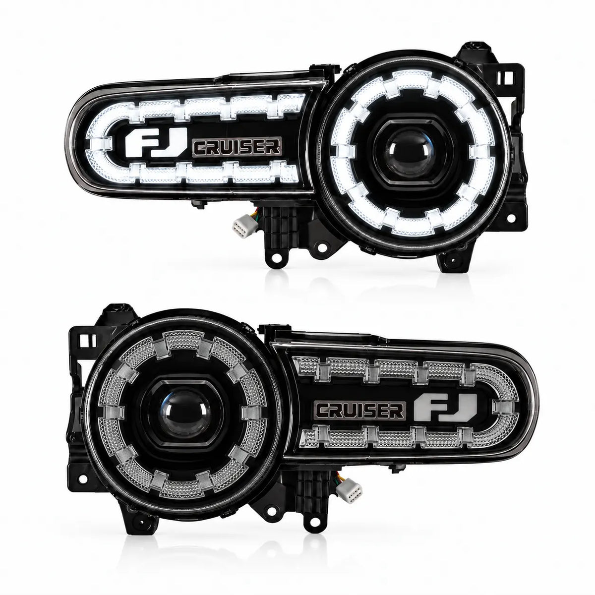 2007-2014 Toyota FJ Cruiser LED Projector Headlights Assembly — Pair — Main Product Image — H-FJ07-SB