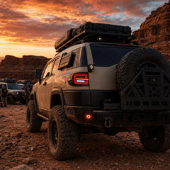 2007-2014 Toyota FJ Cruiser Sequential LED Tail Lights — smoke red extra club meet dusk — T-FJ