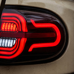 2007-2014 Toyota FJ Cruiser Sequential LED Tail Lights — smoke red extra macro lens edge — T-FJ