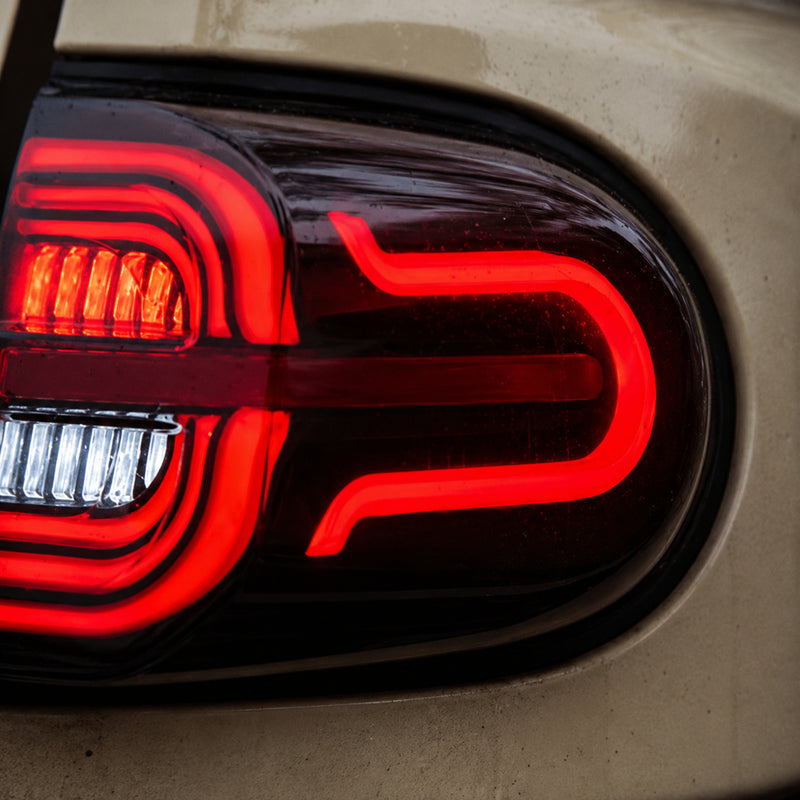 2007-2014 Toyota FJ Cruiser Sequential LED Tail Lights — smoke red extra macro lens edge — T-FJ
