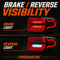 2007-2014 Toyota FJ Cruiser Sequential LED Tail Lights — smoke red function brake reverse visibility — T-FJ