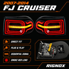 2007-2014 Toyota FJ Cruiser Sequential LED Tail Lights — smoke red supplement compatibility summary — T-FJ