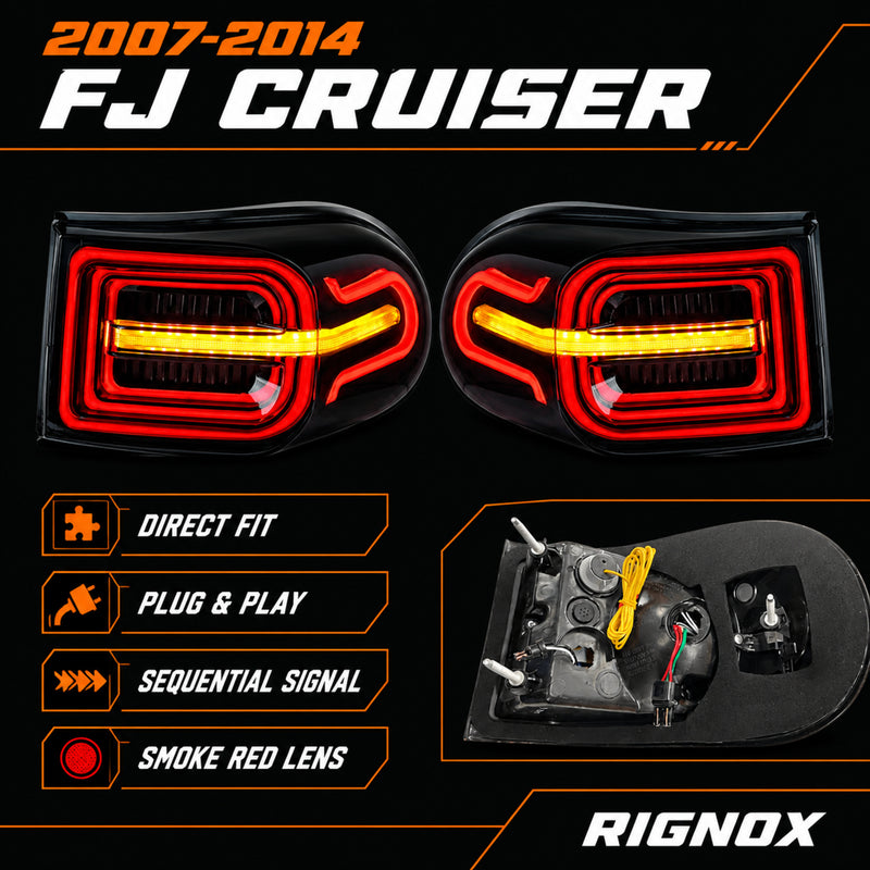 2007-2014 Toyota FJ Cruiser Sequential LED Tail Lights — smoke red supplement compatibility summary — T-FJ