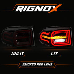 2007-2014 Toyota FJ Cruiser Sequential LED Tail Lights — smoke red supplement lit unlit — T-FJ